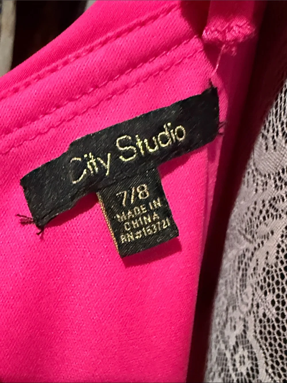 City Studio Fuchsia One-Shoulder Ruffle Mini Dress